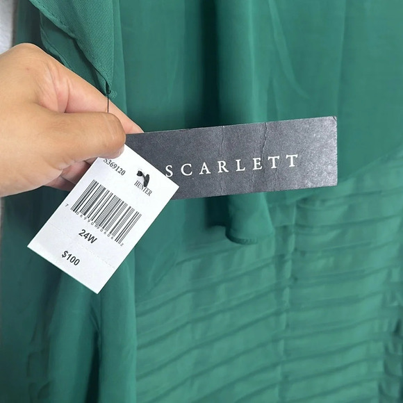 Scarlett Asymmetrical Dress in Deep Green - Picture 5 of 11